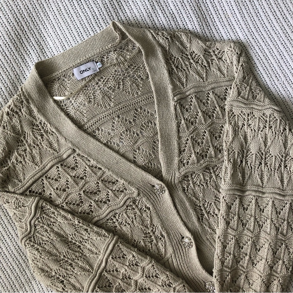Only Women's Beige Knit Cardigan